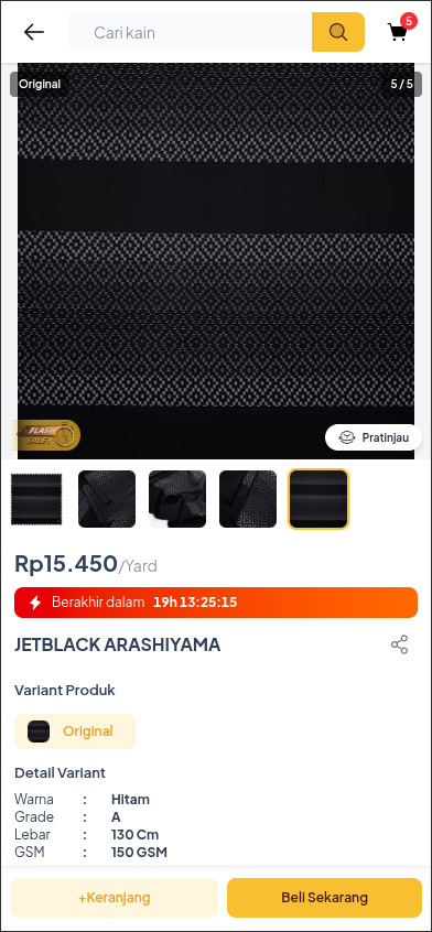 Memilih produk di katalog mobile