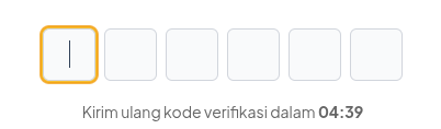 Halaman input kode OTP di mobile web Poolapack